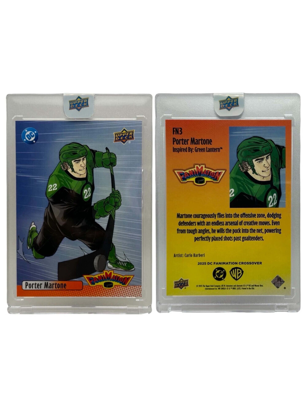 2025 Upper Deck WB DC Hockey Fanimation Crossover Porter Martone PRC #FN-3 (RC)